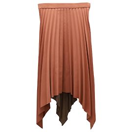 Saia midi assimétrica plissada Acne Studios em mistura de lã laranja Laranja