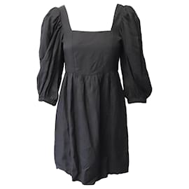 Ba&Sh-Ba&sh Puffed Sleeve Mini Dress in Black Viscose-Black