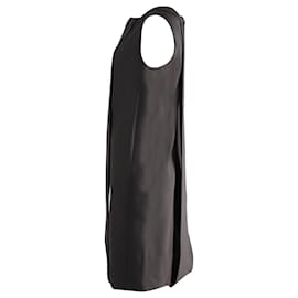 Fendi-Fendi Robe Droite à Col Claudine en Laine Noire-Noir