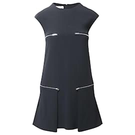 Stella Mc Cartney-Stella McCartney Zipper Shift Dress in Black Dress Acetate-Black