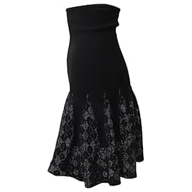 Roland Mouret-Roland Mouret Fluted Godet Skirt in Black Viscose-Black