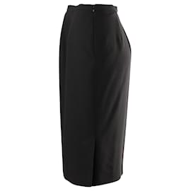 Max Mara-Max Mara Midi Skirt in Black Viscose-Black