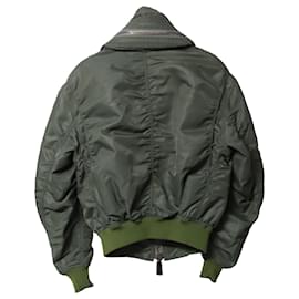 Burberry Prorsum-Burberry Prorsum Flight Bomber Jacket in Army Green Polyamide -Green