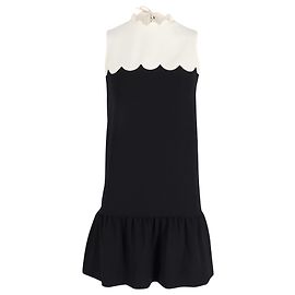 Mini abito con balze smerlate Victoria Beckham in cotone nero Nero