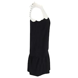 Victoria Beckham-Mini abito con balze smerlate Victoria Beckham in cotone nero-Nero