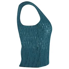 Gucci-Gucci Sleeveless Knit Top  in Turquoise Wool-Other