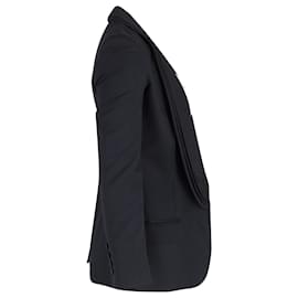 Stella Mc Cartney-Stella McCartney Open-Front Blazer in Black Cotton-Black