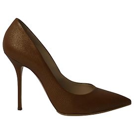 Casadei Décolleté Stiletto Bicolore in Pelle Oro e Marrone Marrone