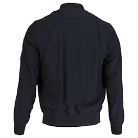 Alexander Mcqueen-Alexander Mcqueen Shoulder Buckle Bomber Jacket in Black Viscose-Black