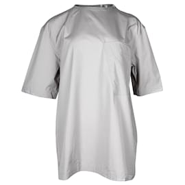 Hermès-T-shirt à poche zippée Hermes en coton gris-Gris