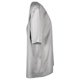 Hermès-Hermes Zip Detail Pocket T-Shirt in Grey Cotton-Grey