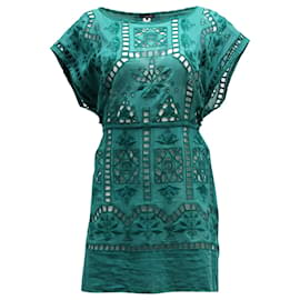Isabel Marant-Isabel Marant Lace Cover Up Dress in Green Cotton-Green