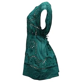 Isabel Marant-Isabel Marant Robe cache-cœur en dentelle en coton vert-Vert