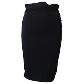 Dolce & Gabbana-Dolce & Gabbana Gathered Pencil Skirt in Black Viscose-Black