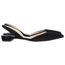 Paul Andrew Rhea Pointed Toe Sling Back Sandals in Black Suede  Black