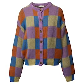 Autre Marque- Stine Goya Woven Knit Checked Cardigan in Multicolor Acrylic -Multiple colors