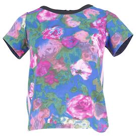 Sandro Paris Cut-Out T-Shirt in Floral Print Polyester Other Python print