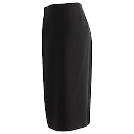 Max Mara-Max Mara Midi Skirt in Black Triacetate-Black