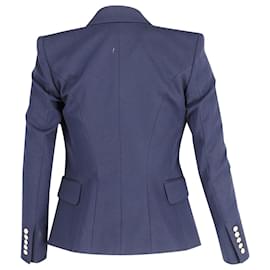 Balmain-Balmain Double-Breasted Jacket in Navy Blue Wool-Blue,Navy blue