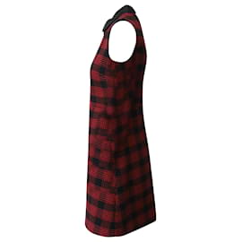 Red Valentino-Red Valentino Sleeveless Plaid Mini Dress in Red Wool-Red