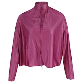 Balenciaga-Blusa Balenciaga a maniche lunghe in seta rosa-Rosa