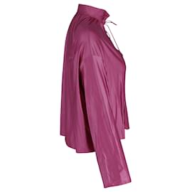 Balenciaga-Blusa Balenciaga a maniche lunghe in seta rosa-Rosa