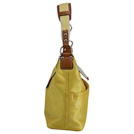 Coach-Coach Hampton Hobo Shoulder Bag in Yellow Polyamide-Yellow