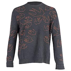 Alexander Mcqueen-McQ Swallow Embroidered Sweatshirt in Black Cotton-Other