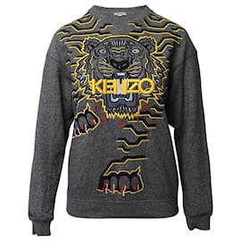 Kenzo-Sudadera Kenzo Geo upperr de algodón gris-Gris