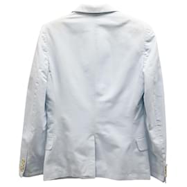 Dries Van Noten-Dries Van Noten Single-Breasted Blazer in Light Blue Cotton-Blue,Light blue