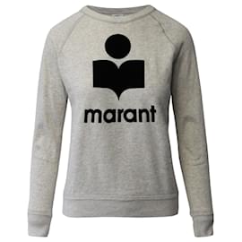 Isabel Marant-Isabel Marant Etoile Milly Logo Crewneck Sweater in Grey Cotton Polyester-Grey