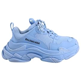 Balenciaga-Balenciaga Triple S Sneakers in Light Blue Polyester-Blue,Light blue