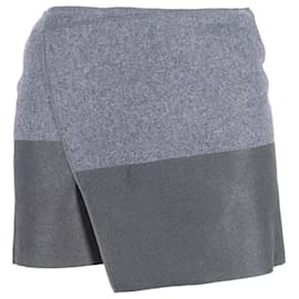 Vanessa Bruno-Vanessa Bruno Faux Wrap Mini Skirt in Grey Wool-Grey