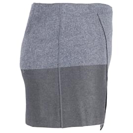 Vanessa Bruno-Vanessa Bruno Faux Wrap Mini Skirt in Grey Wool-Grey