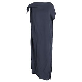 The Row Maxikleid mit asymmetrischen Ärmeln aus marineblauer Viskose Blau Marineblau