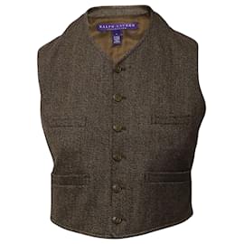 Ralph Lauren-Ralph Lauren Collection Buttoned Vest in Brown Wool-Brown