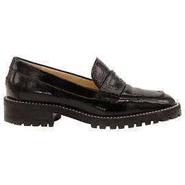 Jimmy Choo Deanna 30mm Mocassini in Pelle di Capra Nera Nero