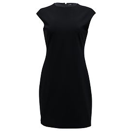 Vestido longo manga curta Theory em poliamida preta Preto