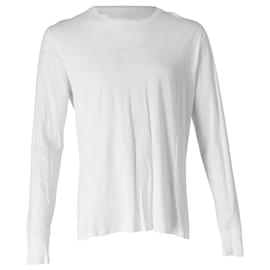 Tom Ford-Tom Ford Long-Sleeved Crewneck T-shirt in White Cotton-White