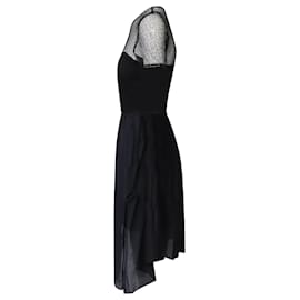 Proenza Schouler-Proenza Schouler Mesh Top Dress in Black Cotton-Black