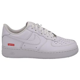Supreme Supremo x Nike Força Aérea 1 Tênis em Couro Branco Branco