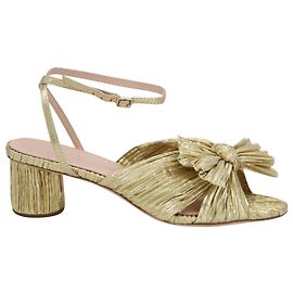 Loeffler Randall Sandales Dahlia en Cuir Lamé Doré Doré Métallisé