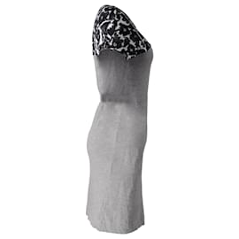 Autre Marque-Abito midi con pannelli stampati in madreperla in cotone grigio e nero-Multicolore