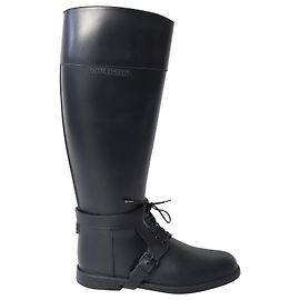 Givenchy Riding Knee-Length Boots in Black Rubber  Black