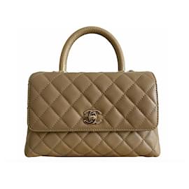 Chanel-Chanel coco handle bag-Beige,Gold hardware