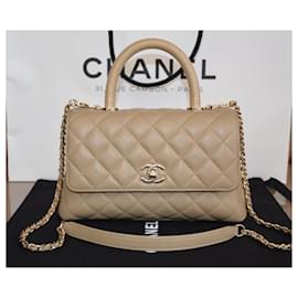 Chanel-Chanel coco handle bag-Beige,Gold hardware