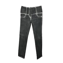 Chanel-Graue ausgewaschene Denim-Jeanshose mit Reißverschlussgröße 38 fr-Grau