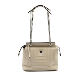 Fendi-Leather Dotcom Click Shoulder Bag 8BN299-Beige