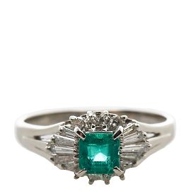 & Other Stories Platinum Emerald Ring Silvery