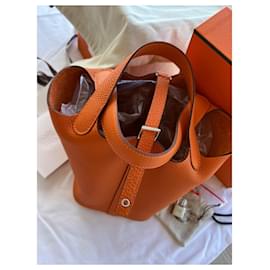 Hermès-Picotin 18 Orange PHW-Naranja